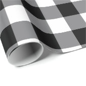 Schwarz-Weiß-Gingham Geschenkpapier (Rolleneckpunkt)
