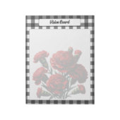 Schwarz-Weiß-Gingham-Gingham-Vision-Board Notizblock (Rotiert)