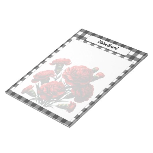 Schwarz-Weiß-Gingham-Gingham-Vision-Board Notizblock (angewinkelt)