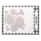 Schwarz-Weiß-Gingham-Gingham-Vision-Board Notizblock (Vorderseite)
