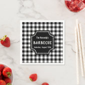 Schwarz-Weiß-Gingham-GRILLEN Serviette (Beispiel)
