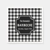 Schwarz-Weiß-Gingham-GRILLEN Serviette (Vorderseite)