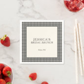 Schwarz-Weiß-Gingham-Hochzeitsbrunch-Schauer-Perso Serviette (Beispiel)