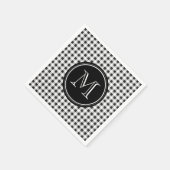 Schwarz-Weiß-Gingham, Ihre Monogramm Serviette (Ecke)