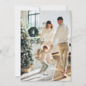 Schwarz Weiß Gingham Joyeux Noel Familienfoto Feiertagskarte (Rückseite)