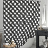 Schwarz-Weiß-Gingham-Kariert Duschvorhang