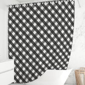 Schwarz-Weiß-Gingham-Kariert Duschvorhang