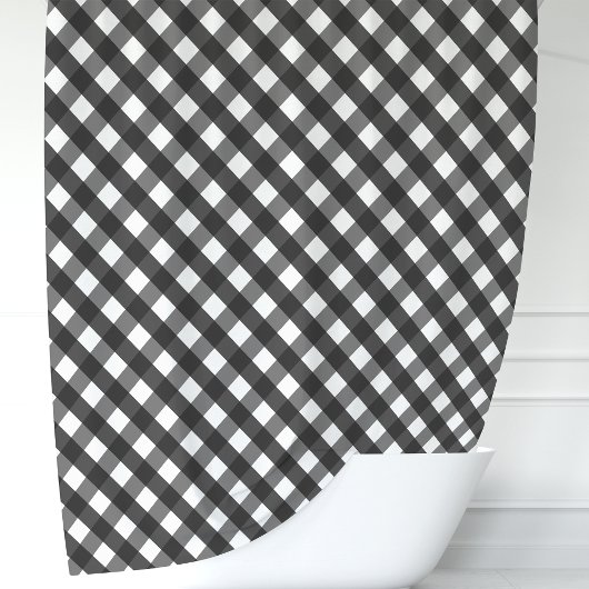 Schwarz-Weiß-Gingham-Kariert Duschvorhang