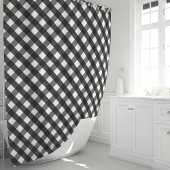 Schwarz-Weiß-Gingham-Kariert Duschvorhang