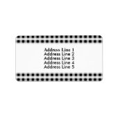 Schwarz-Weiß-Gingham-Karo Kariertes Muster Adressaufkleber (Vorne)