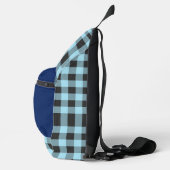 Schwarz-Weiß-Gingham-Karo-Monogramm  Crossbody Bag (Rechts)