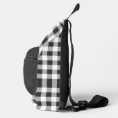Schwarz-Weiß-Gingham-Karo-Monogramm Crossbody Bag (Rechts)