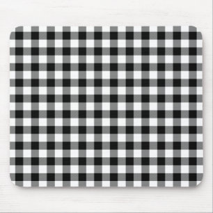 Schwarz-Weiß-Gingham-Karo-Muster Mousepad