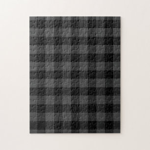 Schwarz-Weiß-Gingham-Karo-Muster Puzzle