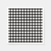 Schwarz-weiß Gingham Karo Pattern Serviette (Vorderseite)