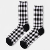 Schwarz-weiß Gingham Karo Pattern Socken (Linkes Detail)