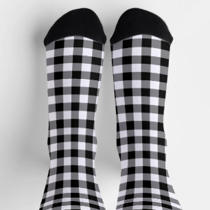 Schwarz-weiß Gingham Karo Pattern Socken