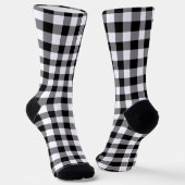 Schwarz-weiß Gingham Karo Pattern Socken (Gewinkelt)