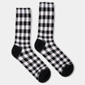 Schwarz-weiß Gingham Karo Pattern Socken (Rechts)