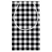 Schwarz-Weiß-Gingham Kleine Geschenktüte (Rückseite)