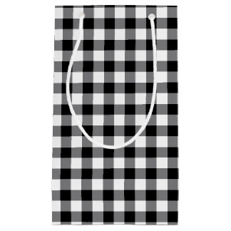 Schwarz-Weiß-Gingham Kleine Geschenktüte