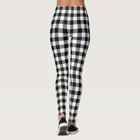 Schwarz-Weiß-Gingham Leggings (Rückseite)