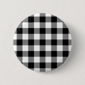 Schwarz-Weiß-Gingham-Muster Button (Vorderseite)
