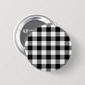 Schwarz-Weiß-Gingham-Muster Button (Vorne & Hinten)
