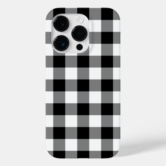 Schwarz-Weiß Gingham-Muster Case-Mate iPhone Hülle (Rückseite)