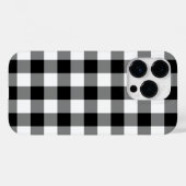 Schwarz-Weiß Gingham-Muster Case-Mate iPhone Hülle (Rückseite (Horizontal))