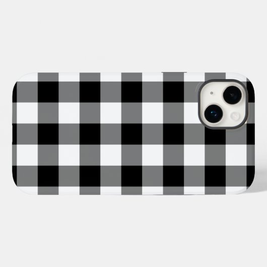 Schwarz-Weiß-Gingham-Muster Case-Mate iPhone Hülle (Rückseite (Horizontal))