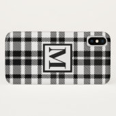 Schwarz-Weiß Gingham-Muster Case-Mate iPhone Hülle (Rückseite (Horizontal))