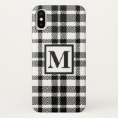 Schwarz-Weiß Gingham-Muster Case-Mate iPhone Hülle (Rückseite)