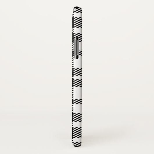 Schwarz-Weiß Gingham-Muster Case-Mate iPhone Hülle (Hinten/Rechts)