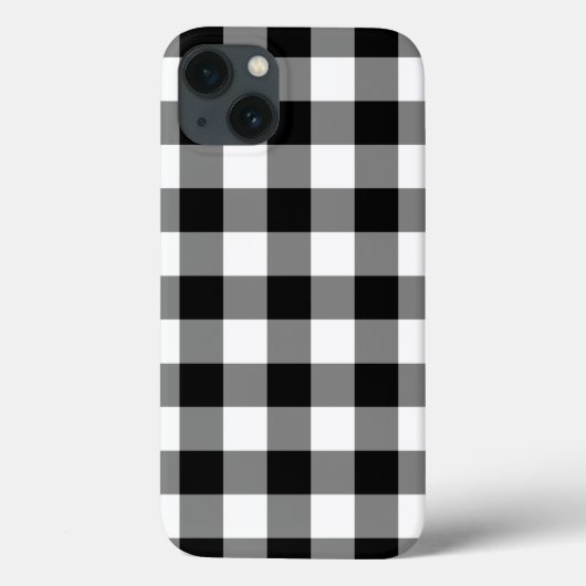 Schwarz-Weiß Gingham-Muster Case-Mate iPhone Hülle (Rückseite)