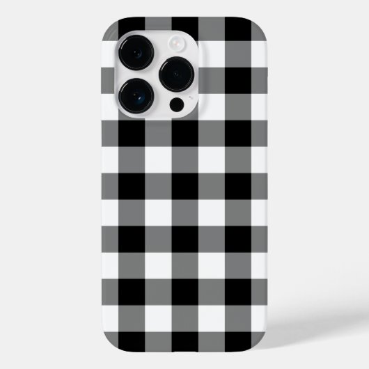 Schwarz-Weiß Gingham-Muster Case-Mate iPhone Hülle (Rückseite)
