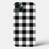 Schwarz-Weiß Gingham-Muster Case-Mate iPhone Hülle (Rückseite)
