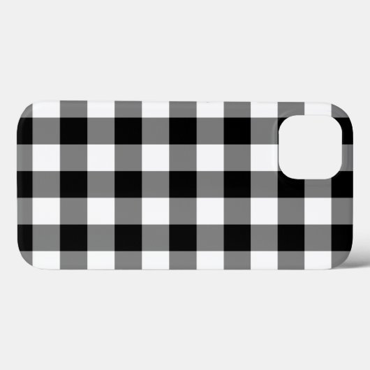 Schwarz-Weiß Gingham-Muster Case-Mate iPhone Hülle (Rückseite (Horizontal))