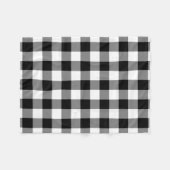 Schwarz-Weiß-Gingham-Muster Fleece Blanket (Vorderseite (Horizontal))