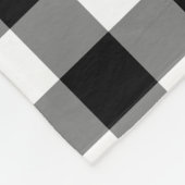 Schwarz-Weiß-Gingham-Muster Fleece Blanket (Ecke)