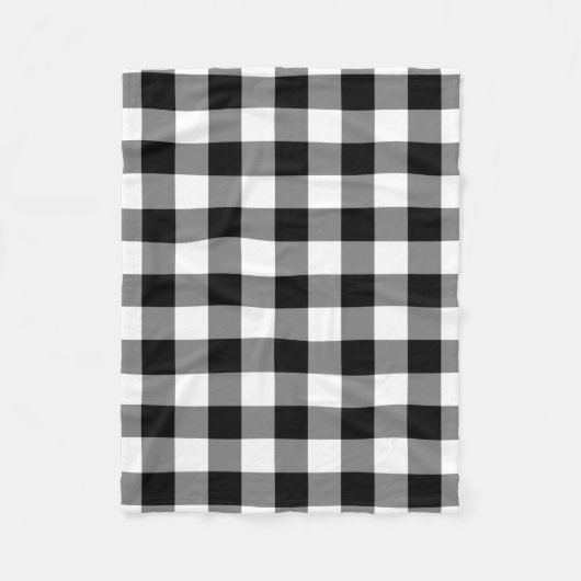 Schwarz-Weiß-Gingham-Muster Fleece Blanket (Vorderseite)