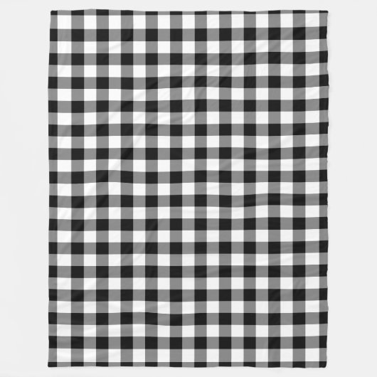 Schwarz-Weiß Gingham-Muster Fleecedecke (Vorderseite)