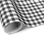 Schwarz-Weiß Gingham-Muster Geschenkpapier (Rolleneckpunkt)