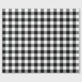 Schwarz-Weiß Gingham-Muster Geschenkpapier (Flach)