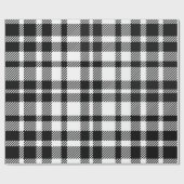 Schwarz-Weiß Gingham-Muster Geschenkpapier (Flach)