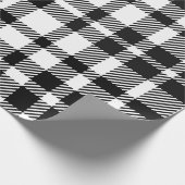 Schwarz-Weiß Gingham-Muster Geschenkpapier (Ecke)
