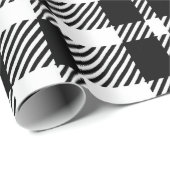 Schwarz-Weiß Gingham-Muster Geschenkpapier (Rolleneckpunkt)