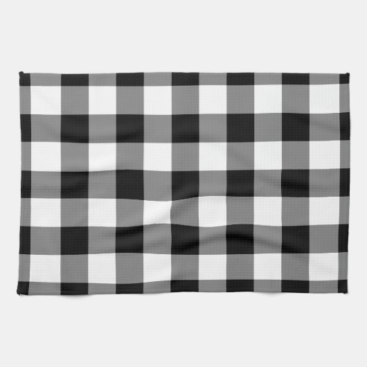 Schwarz-Weiß Gingham-Muster Geschirrtuch (Horizontal)