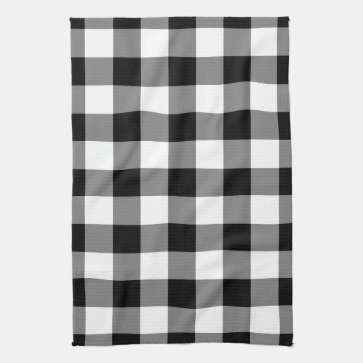 Schwarz-Weiß Gingham-Muster Geschirrtuch (Vertikal)