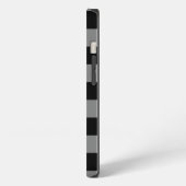 Schwarz-Weiß Gingham-Muster iPhone Hülle (Linke Seite)